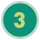Icon of the number three, representing the third item in a list.