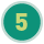 Icon of the number five, representing the fifth item in a list.