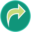 Icon of curved arrow pointing to the right
