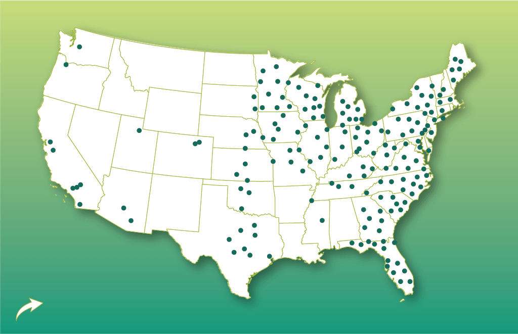 Map of KYMRIAH Treatment Centers in the United States